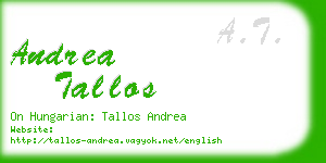 andrea tallos business card